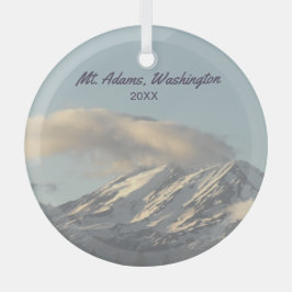 Mt. Adams Washington met Cloud Photo Glas Ornament