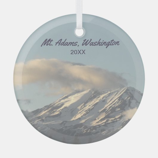 Mt. Adams Washington met Cloud Photo Glas Ornament (Voorkant)