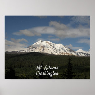 Mt. Adams Washinton met Forest and Blue Sky Foto Poster