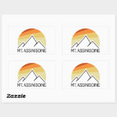 Mt. Assiniboine Retro Rechthoekige Sticker (Vel)