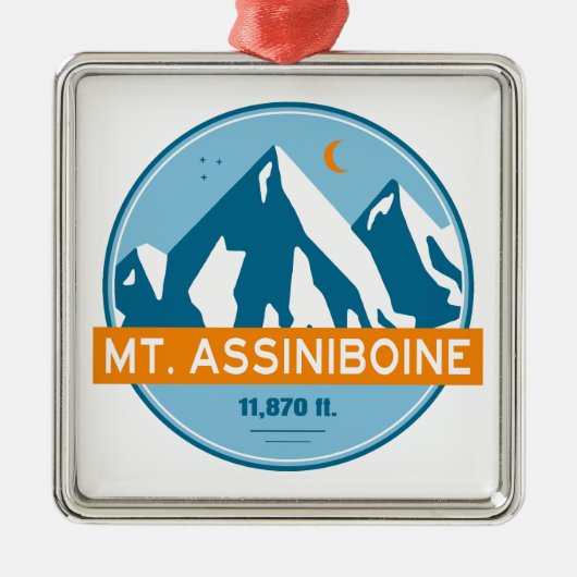Mt. Assiniboine Stars Moon Metalen Ornament (Voorkant)