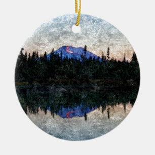 Mt Bachelor, Oregon, Dawn Keramisch Ornament