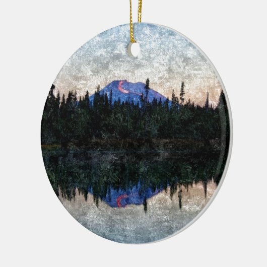 Mt Bachelor, Oregon, Dawn Keramisch Ornament (Links)