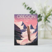 Mt.Bachelor Oregon Ski-reisposter Briefkaart (Staand voorkant)