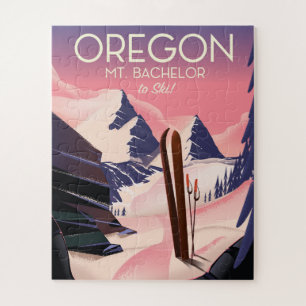 Mt.Bachelor Oregon Ski-reisposter Legpuzzel