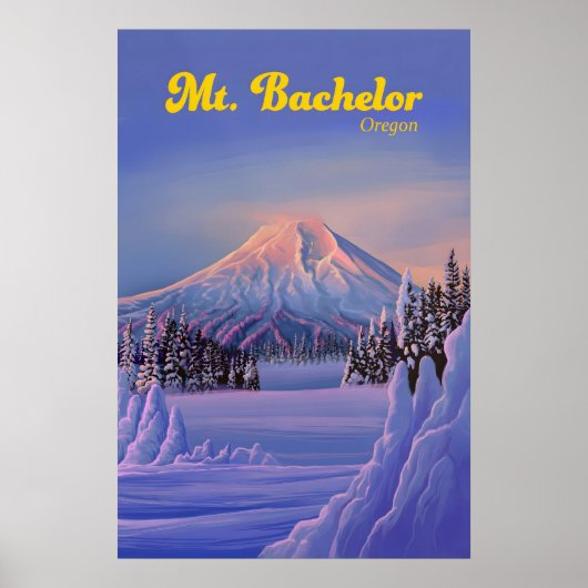 Mt Bachelor Oregon Skigebied Reisposter Poster (Voorkant)