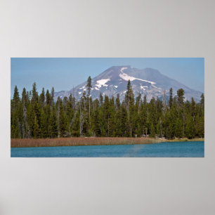 Mt Bachelor uit het Little Lava Lake, Oregon Poster