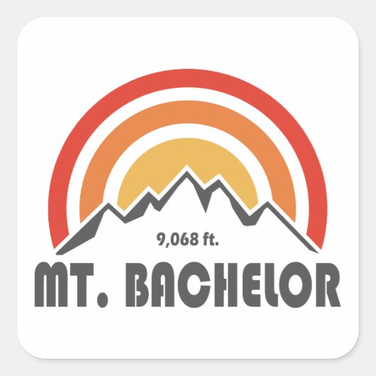 Mt. Bachelor Vierkante Sticker (Voorkant)