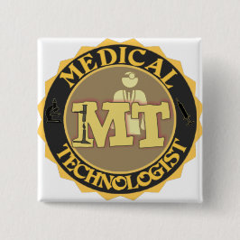 MT BADGE LOGO - MEDISCHE TECHNOLOGIST - LABORATORI VIERKANTE BUTTON 5,1 CM