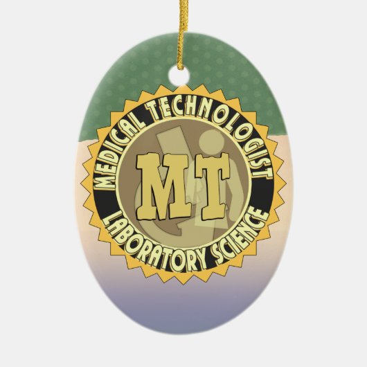 MT BADGE MEDISCHE TECHNOLOGIST - LABORATORIUM KERAMISCH ORNAMENT (Voorkant)