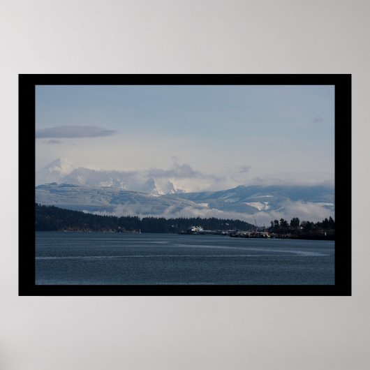 Mt. Baker, Guemes Island en Rosario Strait Poster (Voorkant)