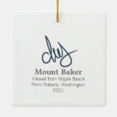 Mt. Baker Keramisch Ornament (Achterkant)