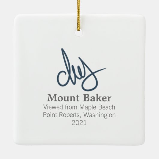 Mt. Baker Keramisch Ornament (Achterkant)