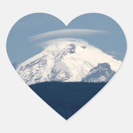 MT Baker met cloud Hart Sticker (Voorkant)