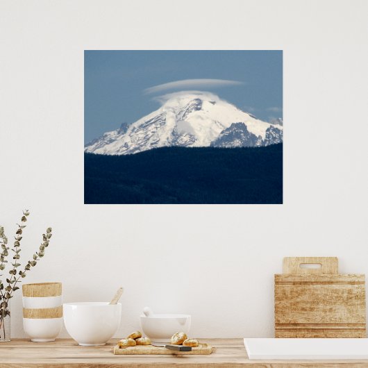 MT Baker met cloud Poster (Keuken)