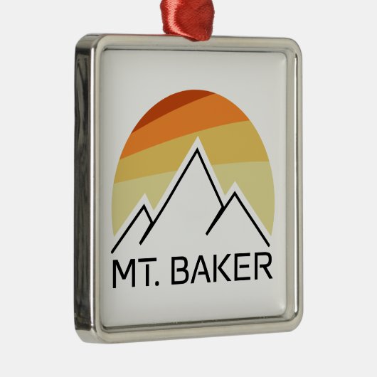 Mt. Baker Retro Metalen Ornament (Rechts)