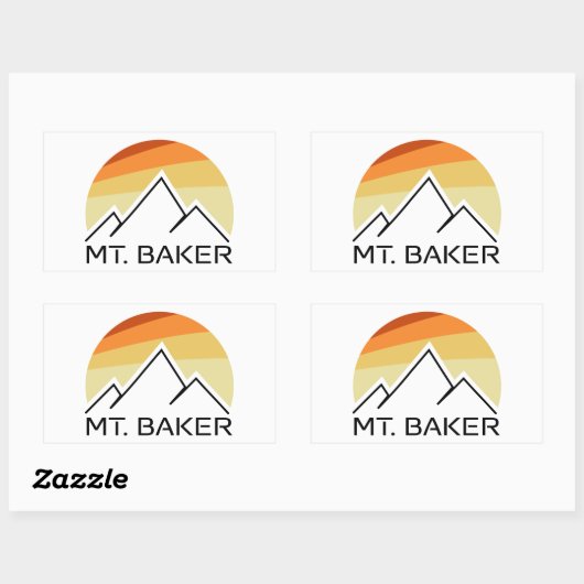 Mt. Baker Retro Rechthoekige Sticker (Vel)
