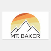 Mt. Baker Retro Rechthoekige Sticker (Voorkant)