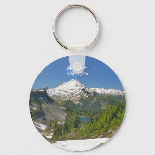 Mt. Baker, Sleutelhanger Button Washington Landsca