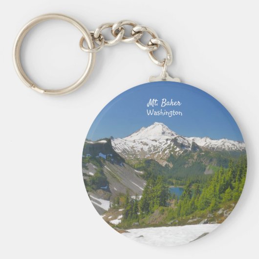 Mt. Baker, Sleutelhanger Button Washington Landsca (Voorkant)