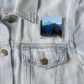 Mt. Baker van Artist Point. Vierkante Button 5,1 Cm (In situ)