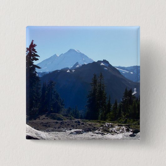 Mt. Baker van Artist Point. Vierkante Button 5,1 Cm (Voorkant)