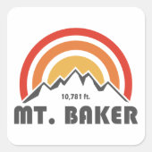 Mt. Baker Vierkante Sticker (Voorkant)