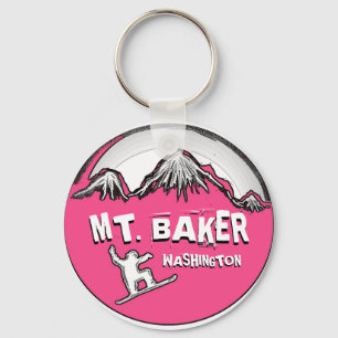 Mt. Baker Washington roze snowboarder sleutelhange Sleutelhanger