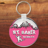 Mt. Baker Washington roze snowboarder sleutelhange Sleutelhanger (Voorkant)