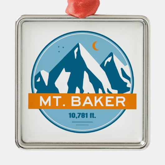 Mt. Baker Washington Stars Moon Metalen Ornament (Voorkant)