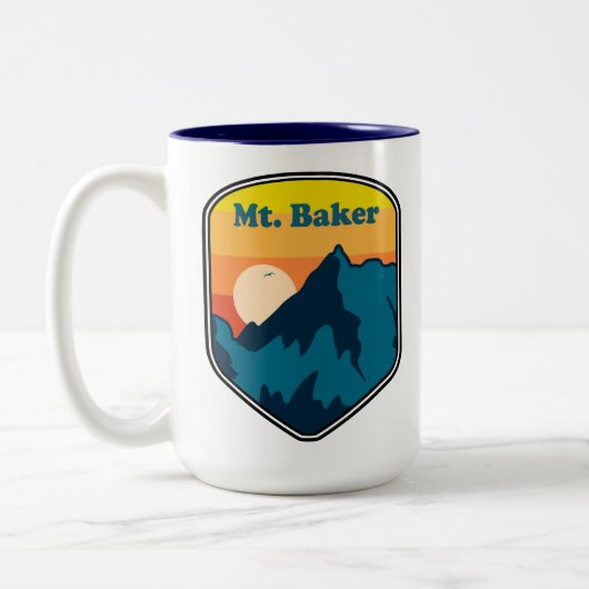 Mt. Baker Washington Sunrise Tweekleurige Koffiemok (Links)