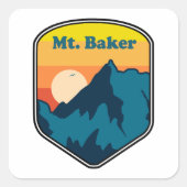 Mt. Baker Washington Sunrise Vierkante Sticker (Voorkant)