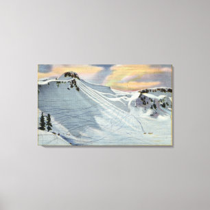 Mt. Baker, Washington - Uitzicht van Mt. Baker Ski Canvas Afdruk