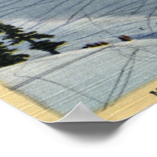 Mt. Baker, Washington - Uitzicht van Mt. Baker Ski Poster (Hoek)