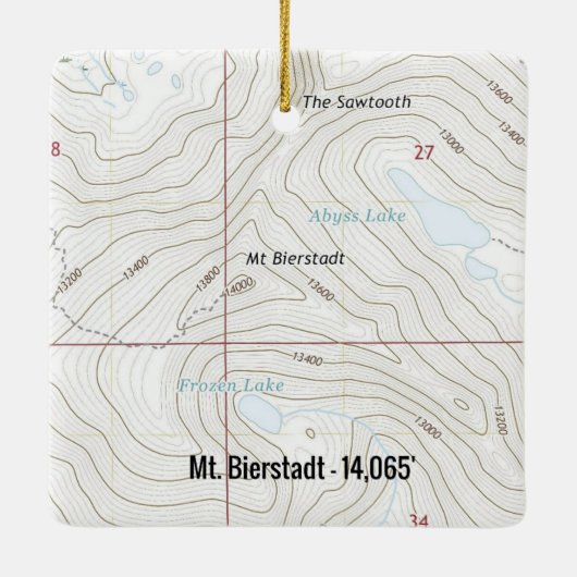 Mt. Bierstadt Colorado Fourteener Keramisch Ornament (Achterkant)
