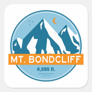Mt. Bondcliff New Hampshire sterren maan Vierkante Sticker