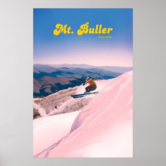 Mt Buller Australië Skigebied Reisposter Poster (Voorkant)