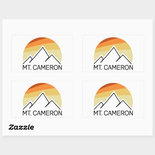 Mt. Cameron Retro Rechthoekige Sticker (Vel)