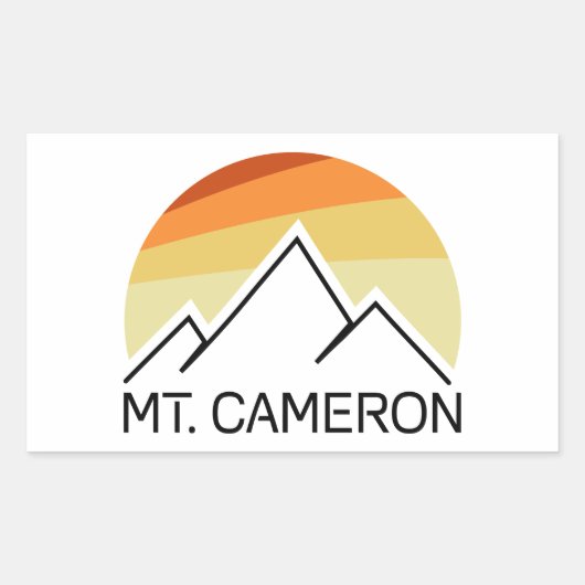 Mt. Cameron Retro Rechthoekige Sticker (Voorkant)