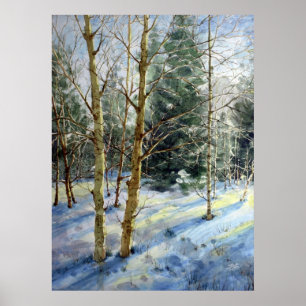 Mt Charleston-bomen in de sneeuw Poster