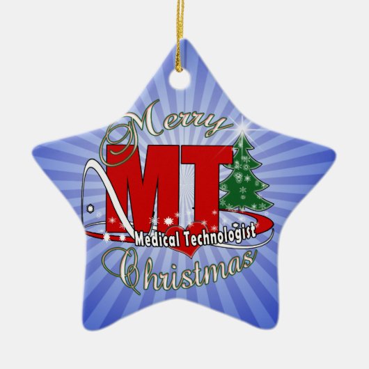 MT CHRISTMAS Medical Technoloog LAB Keramisch Ornament (Voorkant)