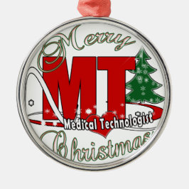 MT CHRISTMAS Medical Technoloog LAB Metalen Ornament