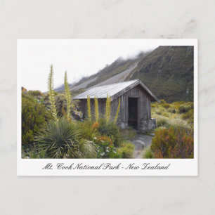 Mt. Cook National Park, Hut & Natuur, Nieuw-Zeelan Briefkaart