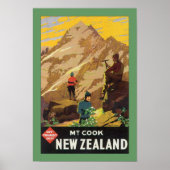Mt Cook New Zealand (canvas) Poster (Voorkant)