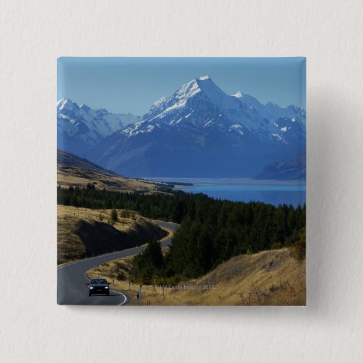 Mt. Cook, Nieuw-Zeeland Vierkante Button 5,1 Cm (Voorkant)