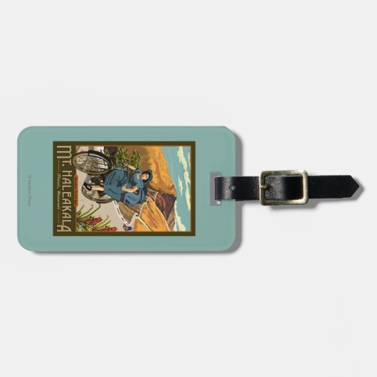 Mt. de Fiets van Haleakala berijdt Hawaï Bagagelabel (Voorkant horizontaal)