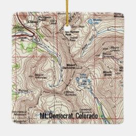 Mt. Democraat Colorado Topo Map Keramisch Ornament