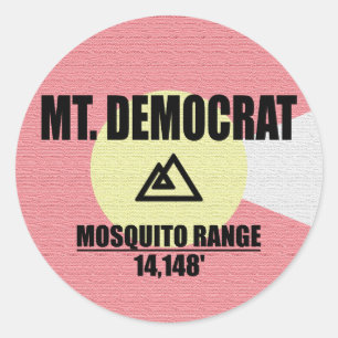 Mt. Democraat Ronde Sticker
