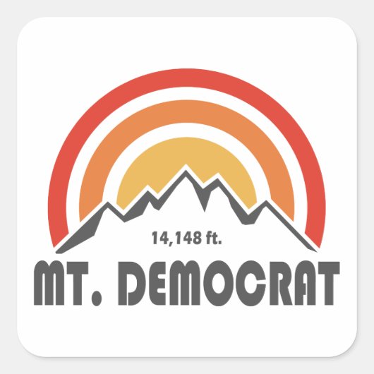 Mt. Democraat Vierkante Sticker (Voorkant)