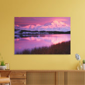 Mt. Denali bij zonsondergang vanuit Reflection Pon Canvas Afdruk (Insitu (Woonkamer))